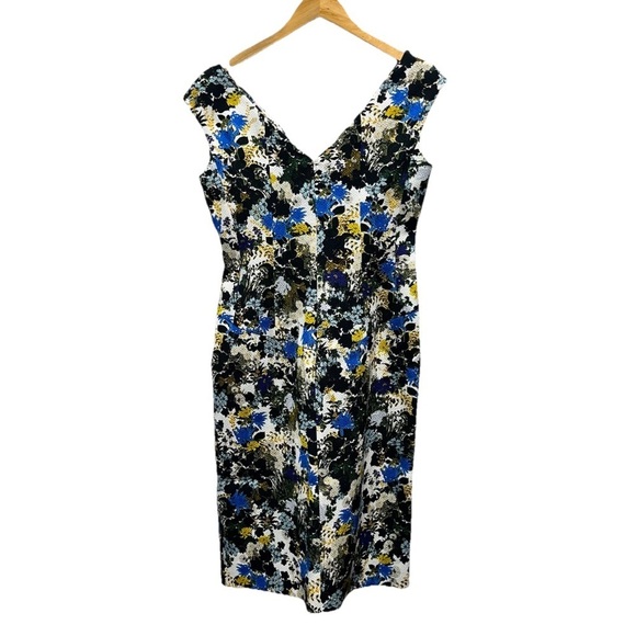ERDEM Jyoti Midi Dress Floral Jacquard White Blue Green Purple Sz 8 Wedding NWT - Picture 9 of 14